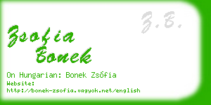zsofia bonek business card